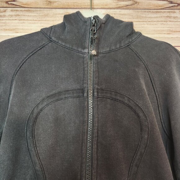 Lululemon Special Edition Scuba Hoodie Logo Size 10 Black Thumb Holes Rare Logo - Picture 2 of 16